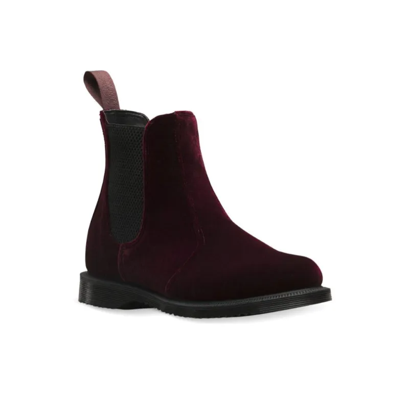 Dr.Martens Flora Velvet 'Cherry Red' Women's-2