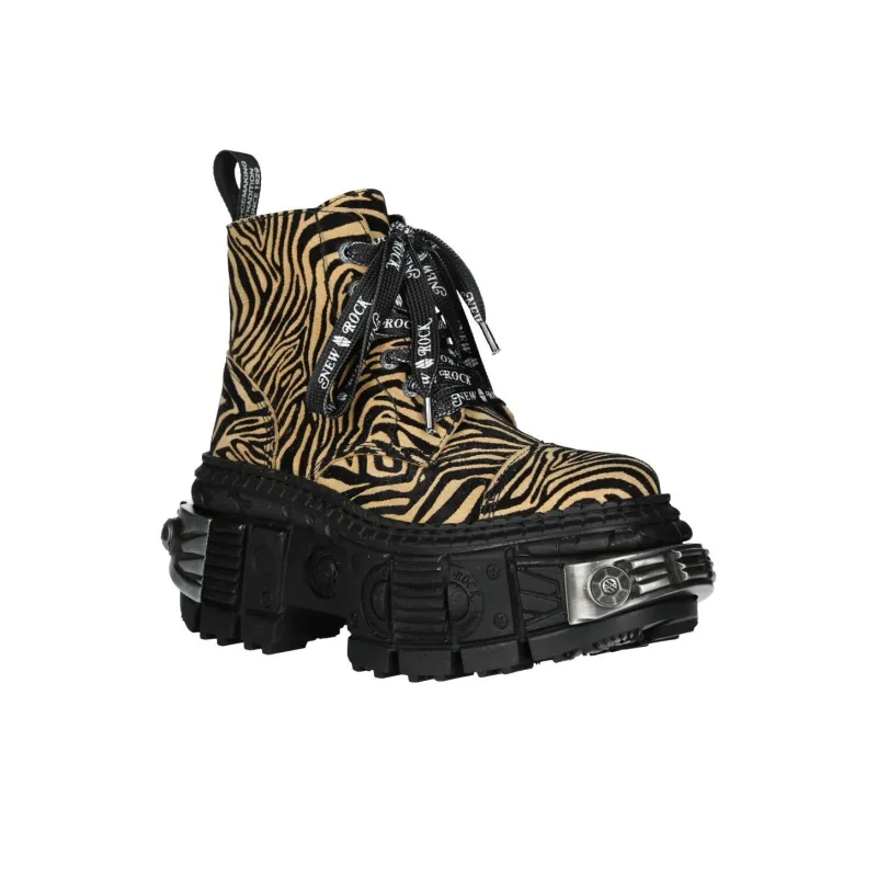 NEW ROCK Ankle Boots 10cm Leopard-2