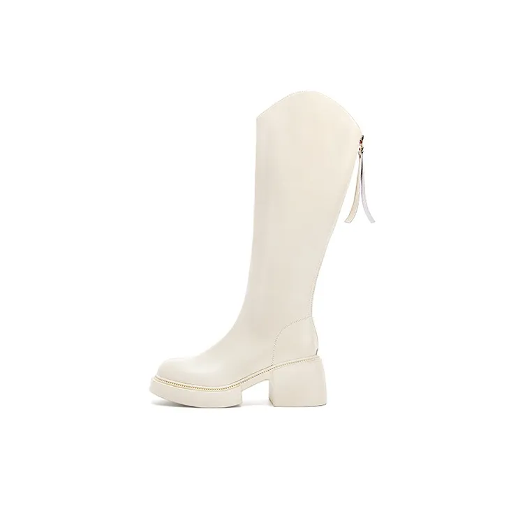 LESELE Knee high Boots Women's Black/Beige-5