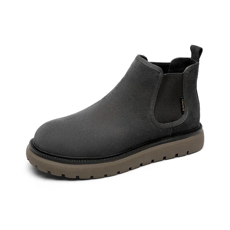 CROWN Short Chelsea Boots Men's Gray-1