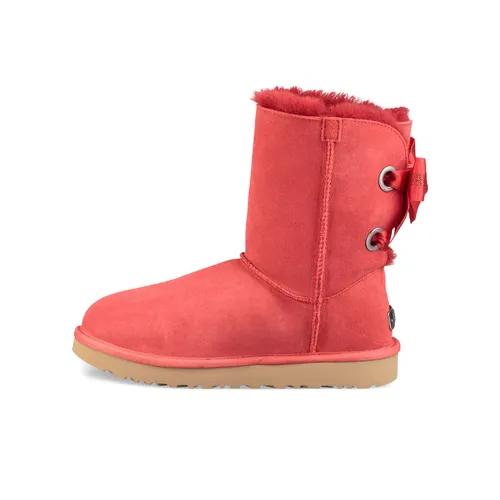 UGG Customizable Bailey Bow Short Fleece Lined Red Women's