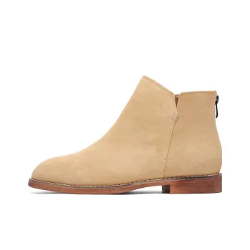 WEISHIBANGWEI Ankle Boots Medium Heel Men's Beige
