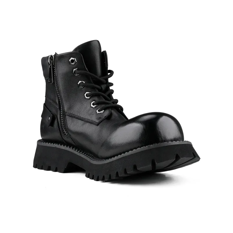 HANQIAORIJI Black Blood Series Short Martin Boot Unisex Black-1
