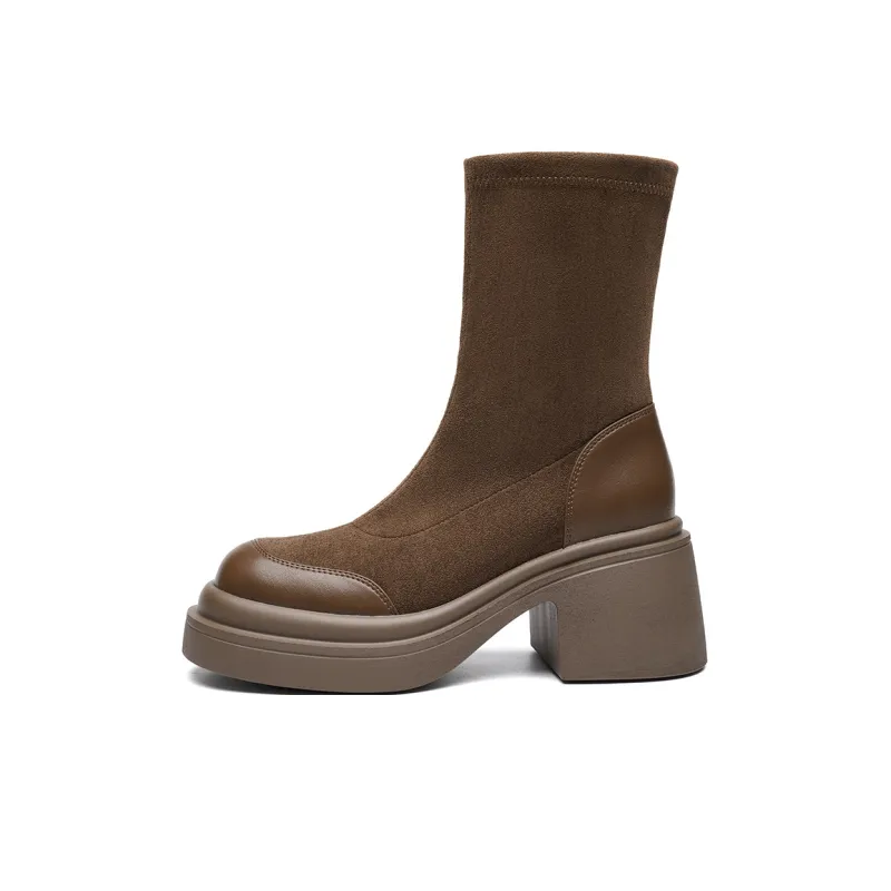 RED DRAGONFLY Stretch Boots 7.9CM Women's-6
