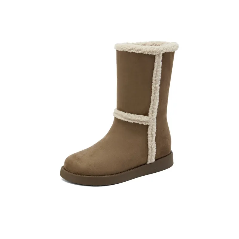 KEKAFU Warm Coverage Wear Resistant Slip Resistant Crew Snow Boots Women's-1
