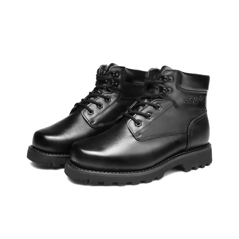 Strongman 3515 Leather Boots For Men Winter Wool Boots 13cm Cold Resistant Men's Ankle Boots-4