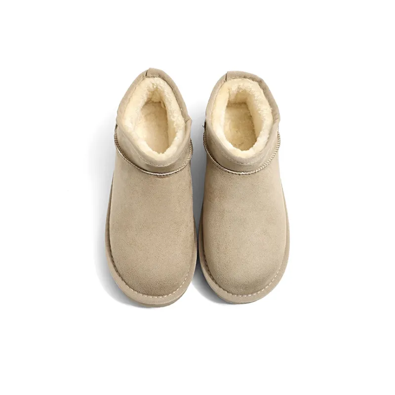 HUANQIU Warm Water-Resistant Wear-Resistant Height Increasing Slip-Resistant Short Snow Boots Women's-1