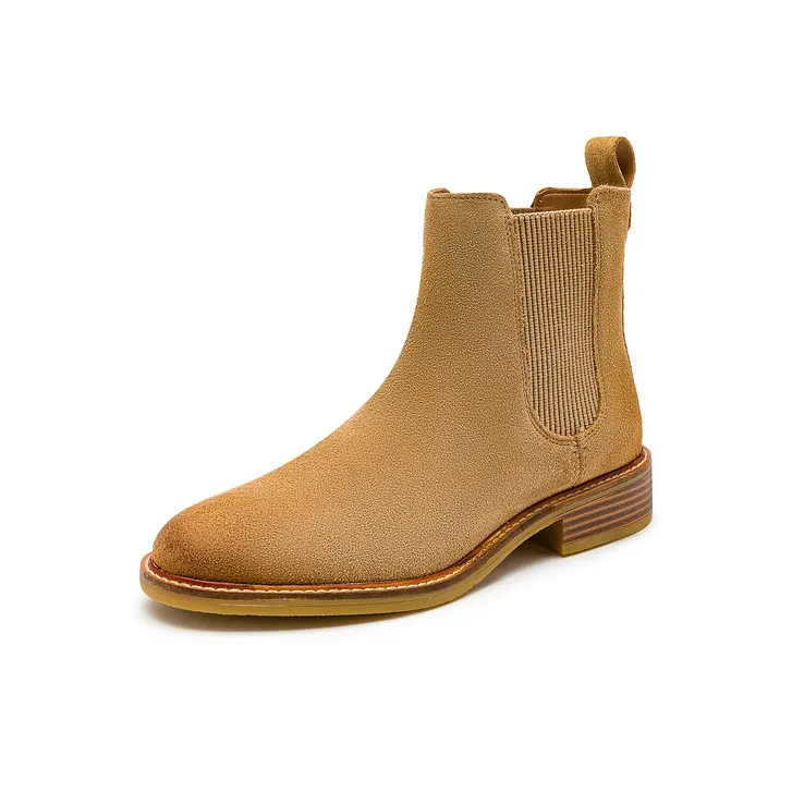 Clarks Short Chelsea Boots Women's Brown-1