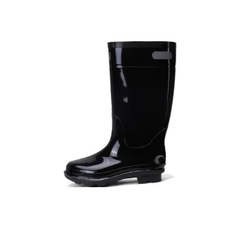 Warrior Water Resistant Wear Resistant Slip Resistant Rain Boots Men's Black