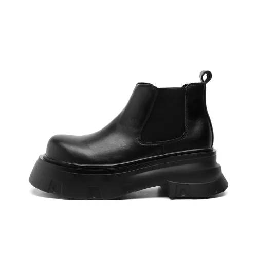 Chi Wolf Short Chelsea Boots Men's Black