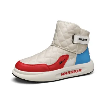 Warrior Warm Wear Resistant Slip Resistant Short Snow Boots Men's Beige Red Blue