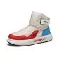 Beige Red Blue-Fleece-Lined