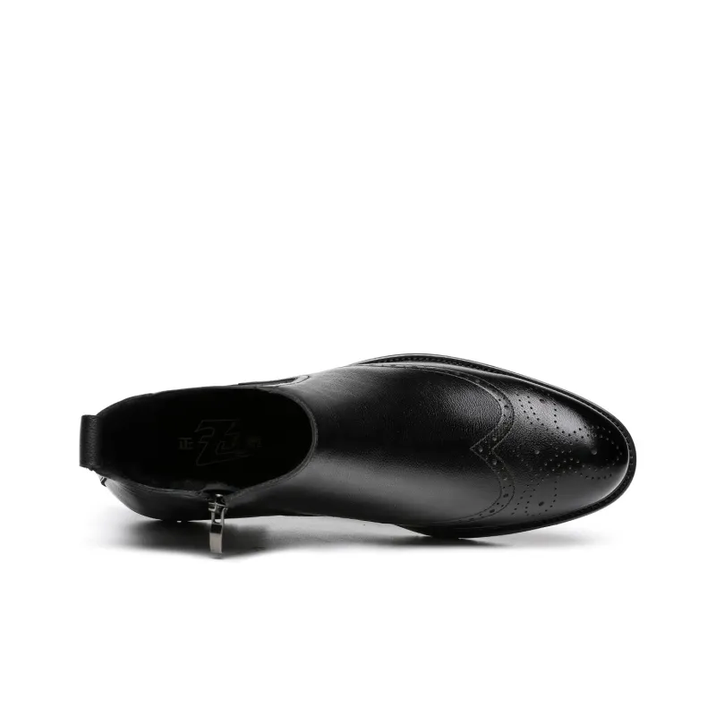 CHINT Ankle Length Chelsea Boots Men's Black-2