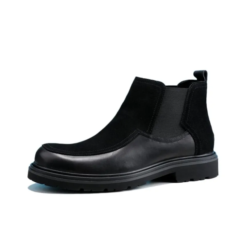 Mo Xu Short Chelsea Boots Men's Black-0