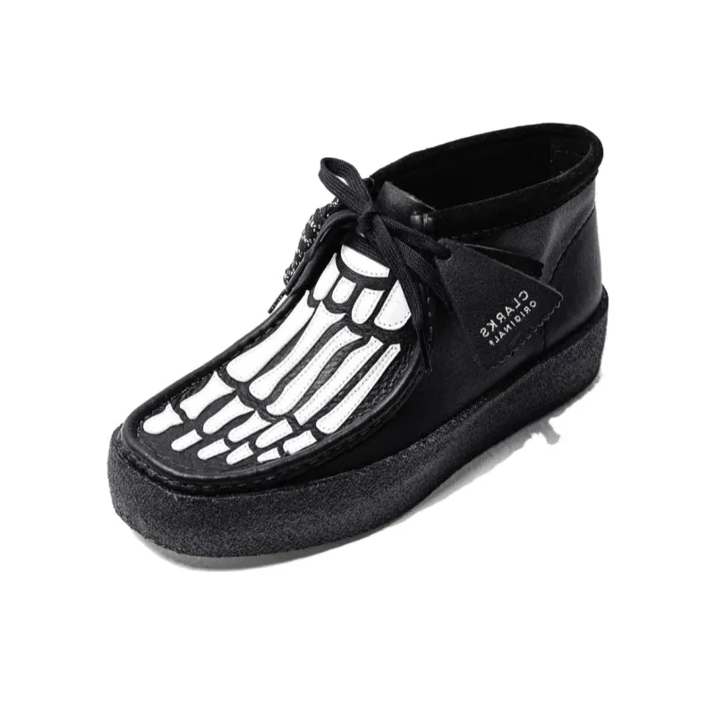 Vandy The Pink x Clarks Wallabee Ankle Boots Women's Black White-0