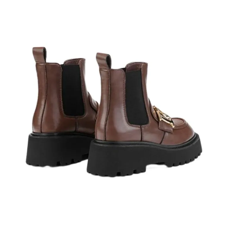 SATURDAY MODE Chelsea Boots Women's Red Brown/Black-1