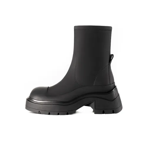 BREAD TREE Wild Whisper Ankle HILFIGER Boots 6cm High Heel Women's Cool Night Black