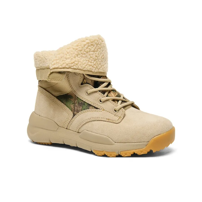 XIANGGUAN Warm Wear Resistant Cushioning Crew Outdoor Boots Unisex Sand-2