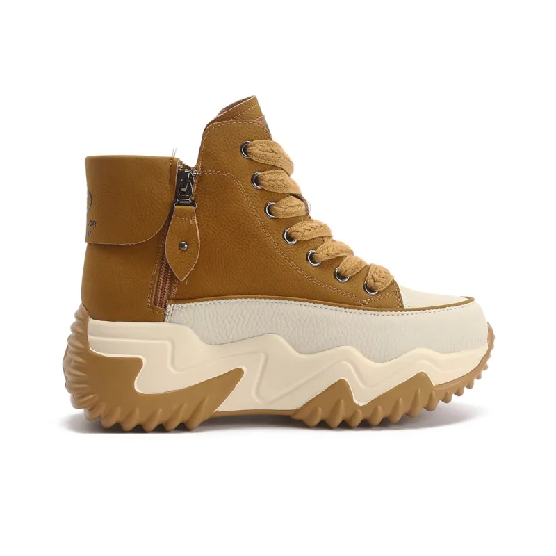 TOM TAILOR Black White Chifeng High Top Boots Thermal Abrasion Resistant Height Increasing Short Snow Boots Women's-19