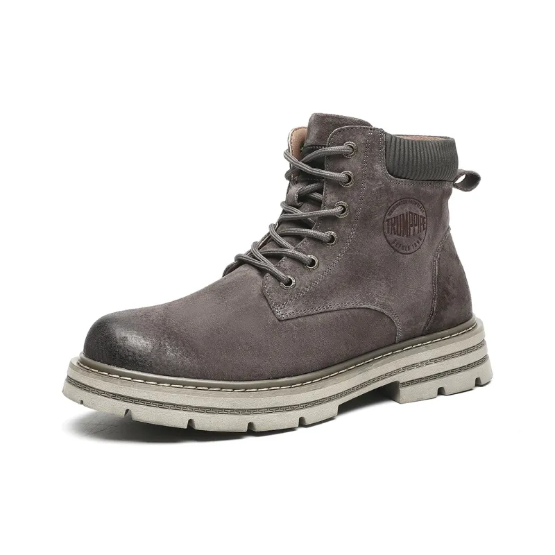 TRUMPPIPE Short Mid Calf Martin Boot Men's Camel-1