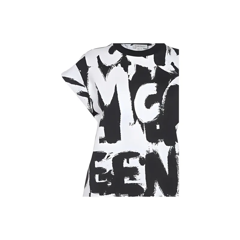 Alexander McQueen T Shirt Women's Black White-4