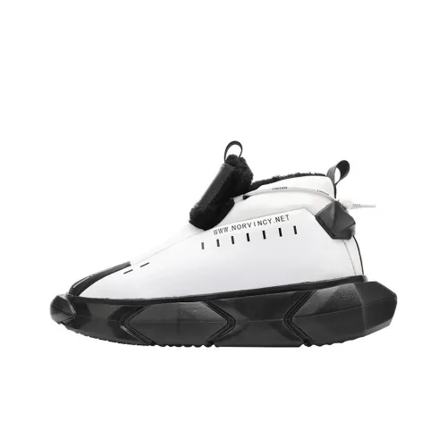 NORVINCY Height Increasing Slip Resistant Ankle Length Snow Boots Unisex Black White