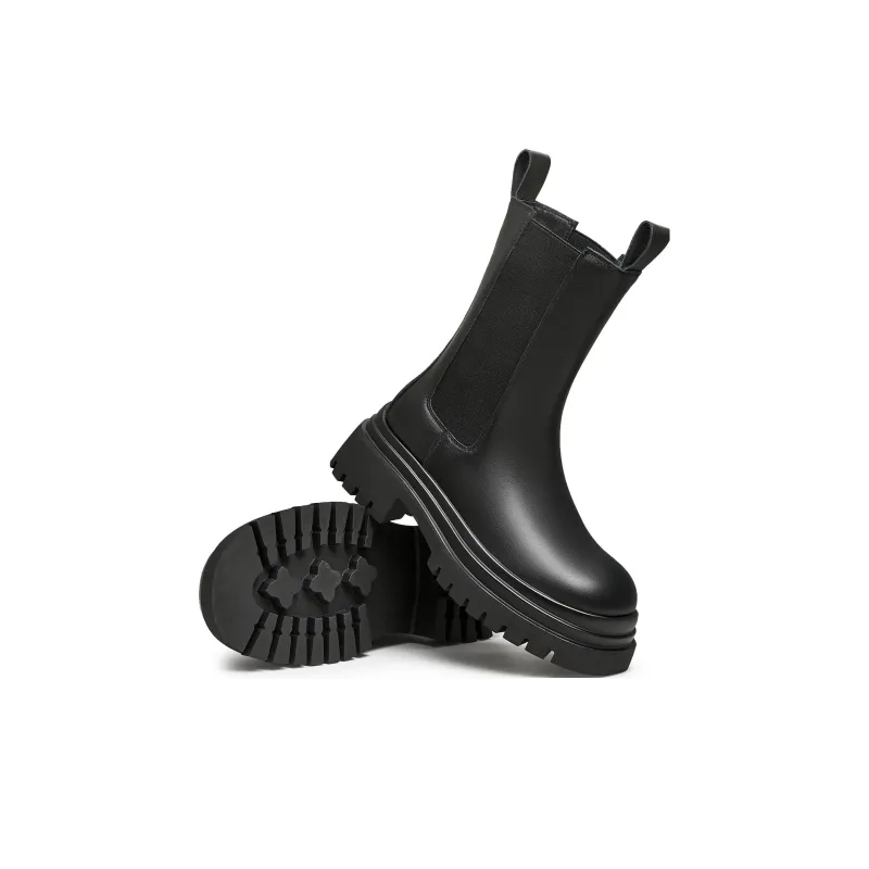 Teenmix Short Chelsea Boots 5.5cm Women's Black-4