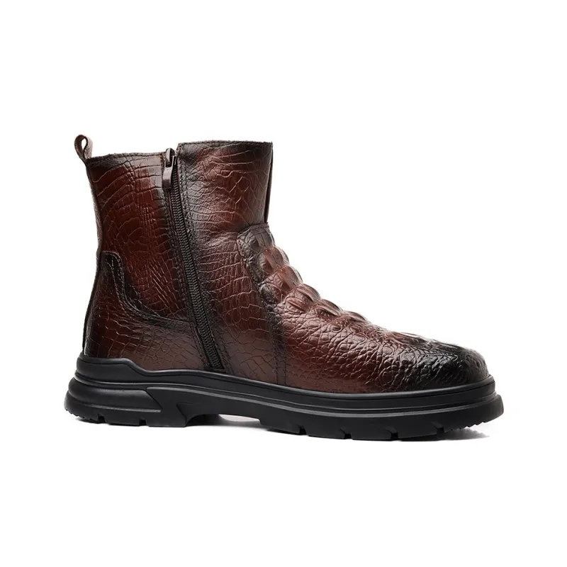 MODENGPAN Ankle Boots Men Black/Brown-7