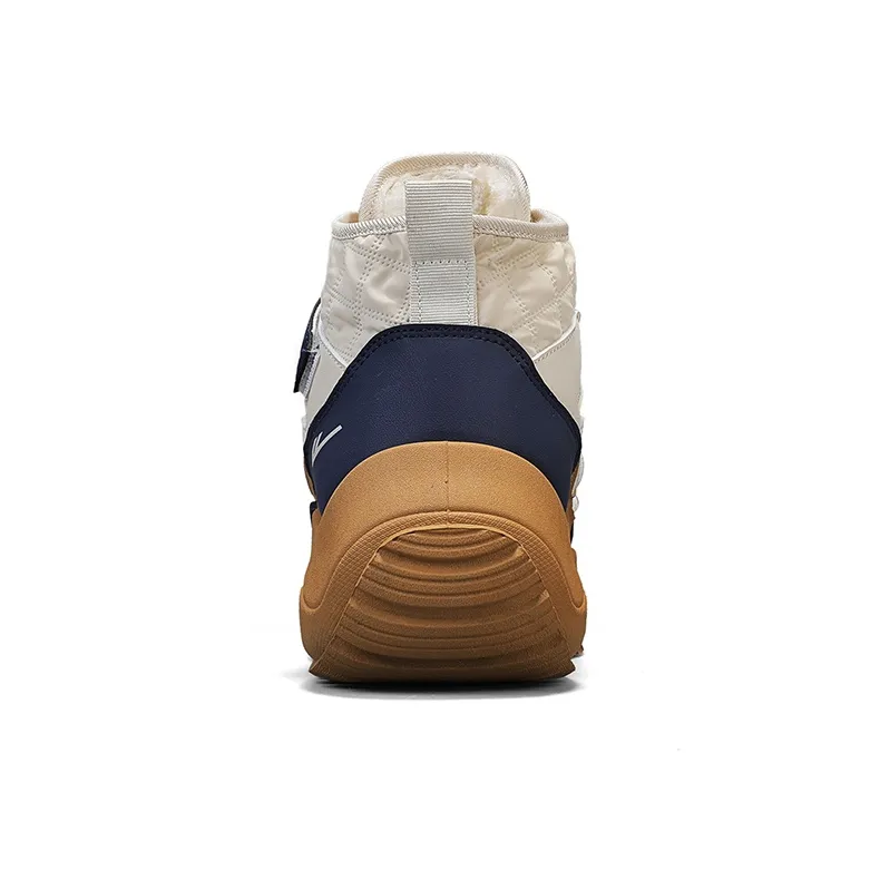 Warrior Thermal Abrasion Resistant Slip Resistant Short Snow Boots Men's Beige Dark Blue Khaki-4