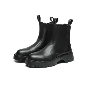 Chi Wolf Short Chelsea Boots Men's Black