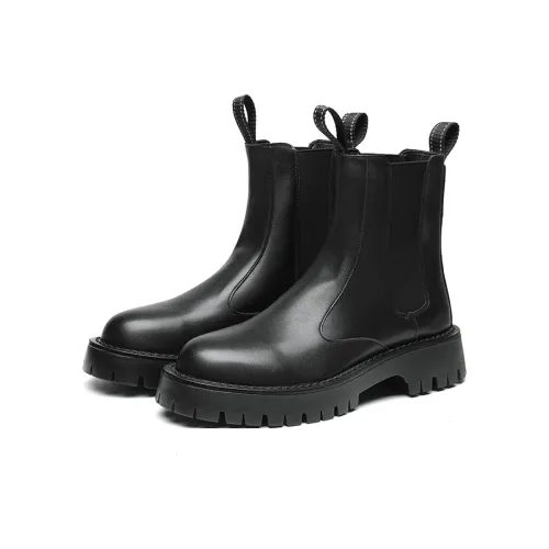 Chi Wolf Short Chelsea Boots Men's Black