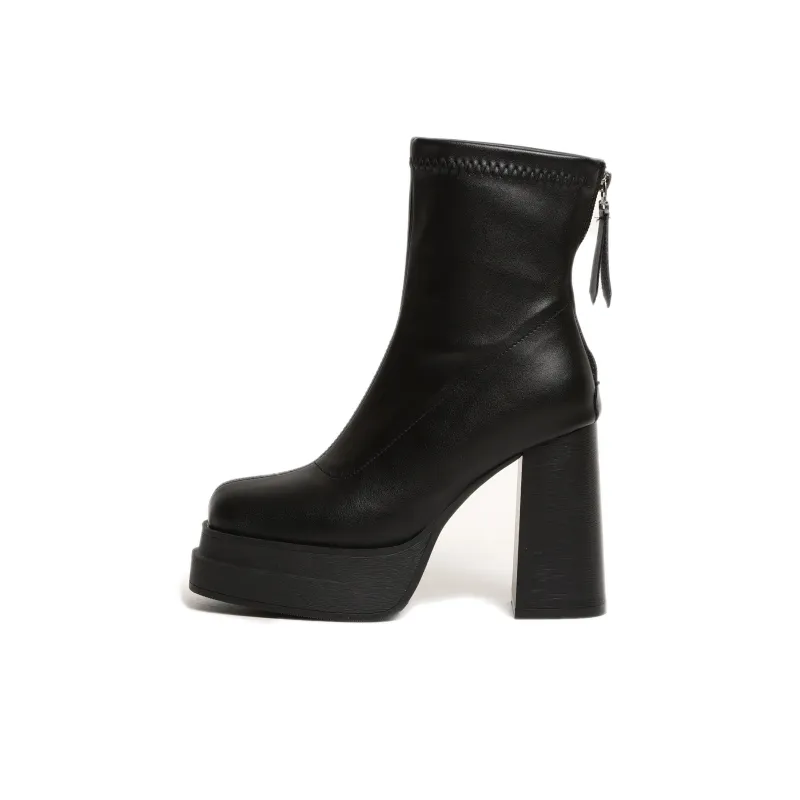 NUNZ Ankle Boots Women's Black Glossy/Black Matte/White-9