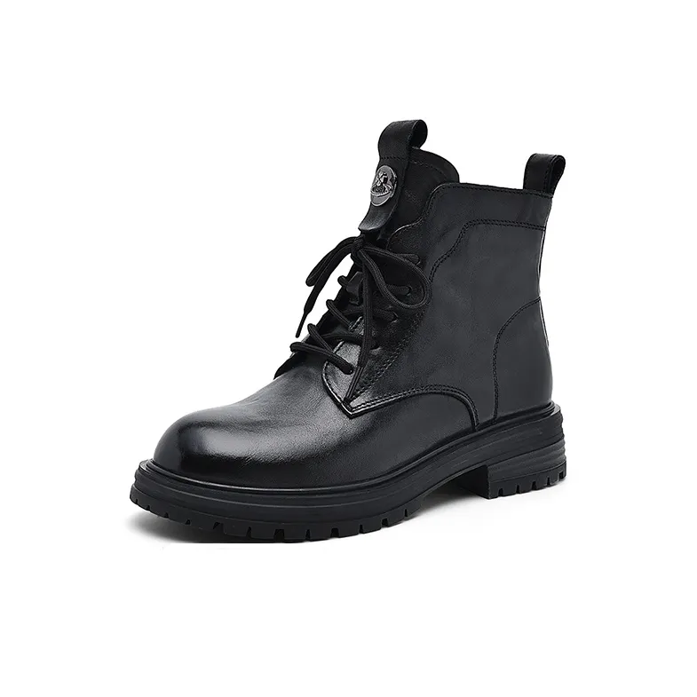 BASIC HOUSE A Hundred Houses Journey To The Mountains And Seas Vintage Wild Ride Martin Boot Women's Night Black-0