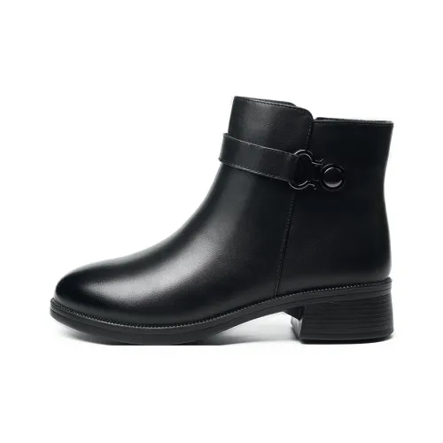 AOKANG Ankle Today 4cm Chunky Heel Women's Black