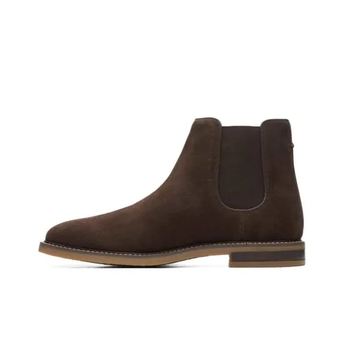 Clarks Short Chelsea Boots Men's Brown