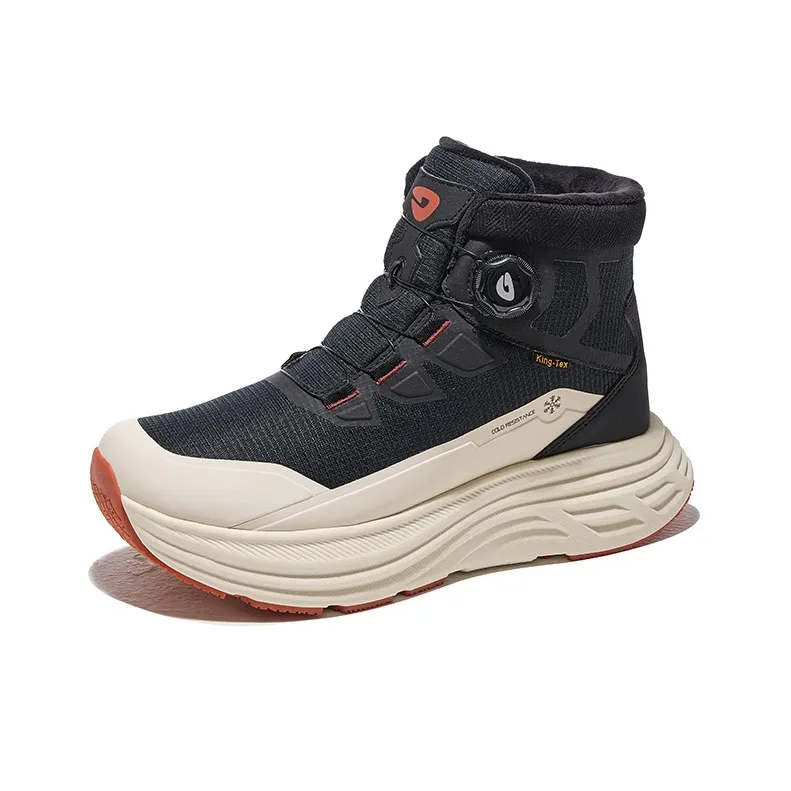 HOT POTATO Warm Cushioning Slip Resistant Short Snow Boots Unisex Black White-2