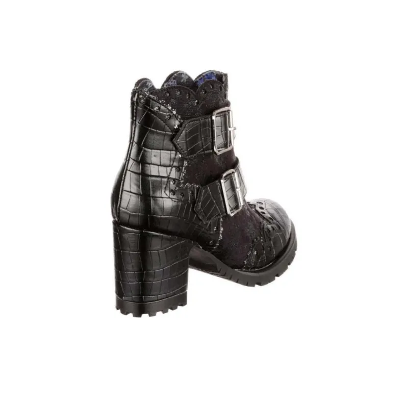 IRREGULAR CHOICE Buckle Babe Ankle Boots 7.6cm Women's Black-3