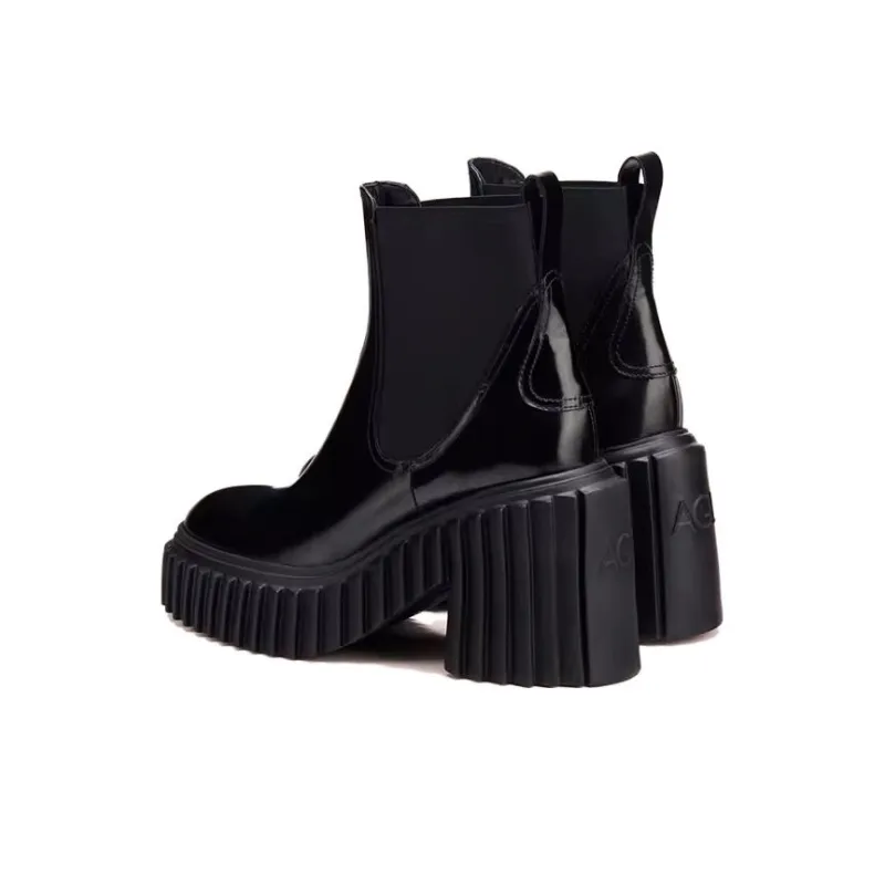 AGL Crew Chelsea Boots 9cm Women's Black-2