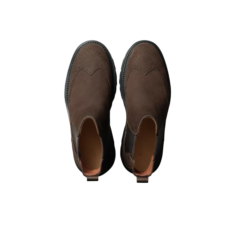 Zuti Short Chelsea Boots 7.5cm Men's Coffee-2