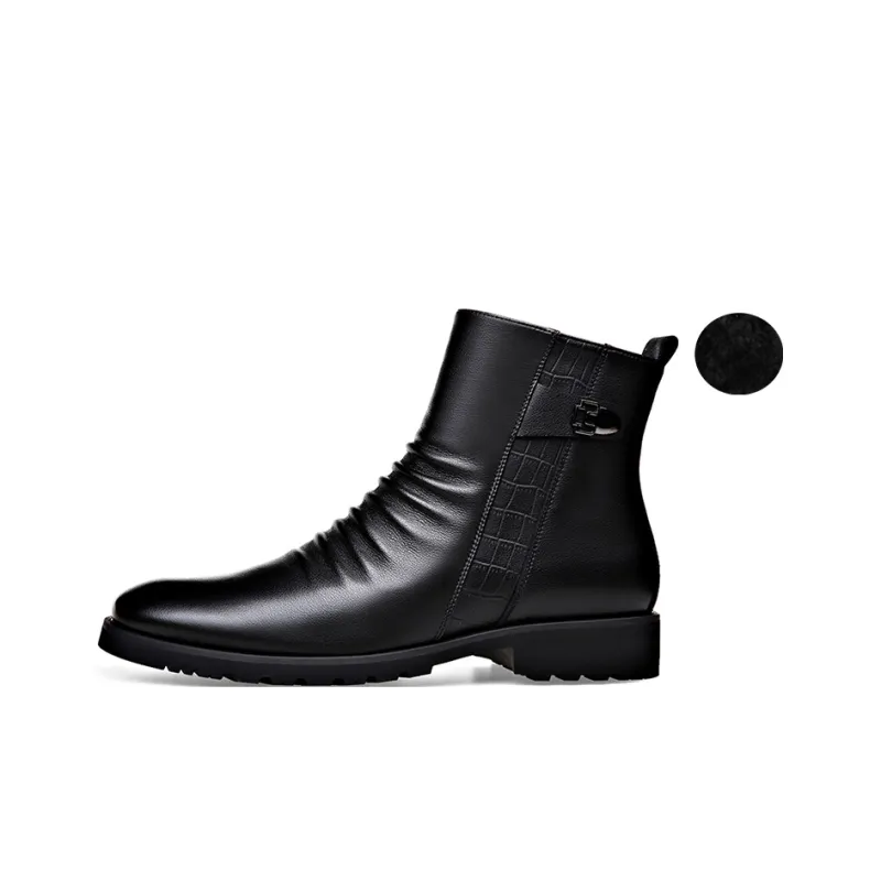 XIAOTOULANG Short Mid Calf Chelsea Boots Men's-3