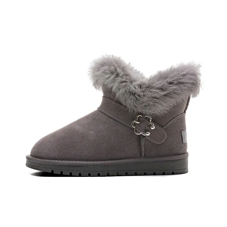 Warrior Wear Resistant Slip Resistant Short Snow Boots Women's Gray-0