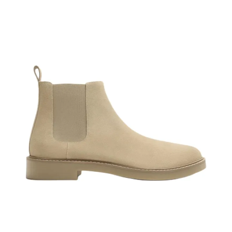 ZARA Short Chelsea Boots Men's Sandy Brown-1