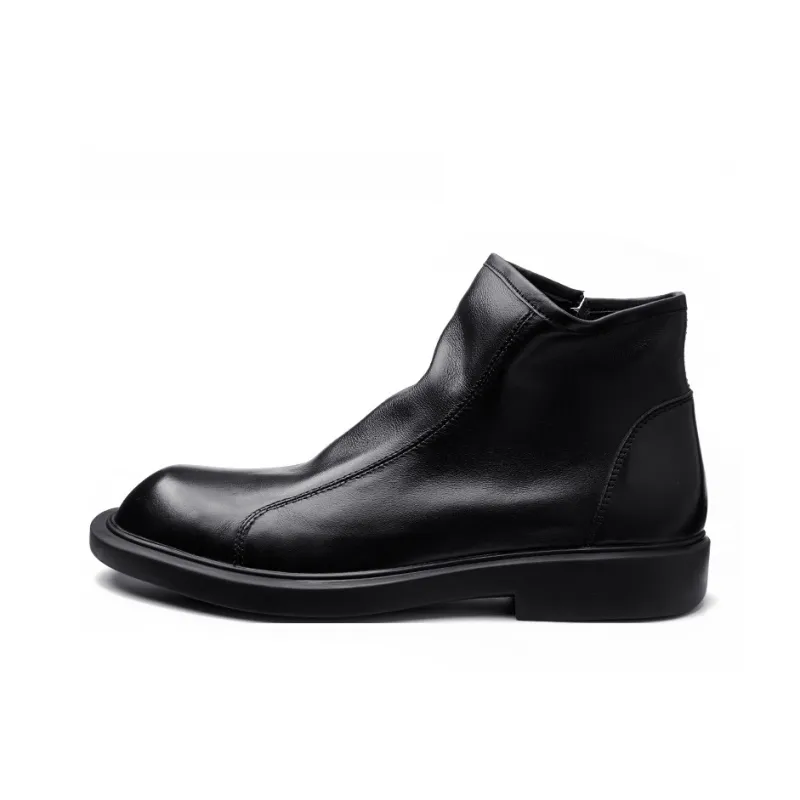 LEYGMENLG Ankle Boots Men Black/Coffee/Yellow Brown/Silver-0