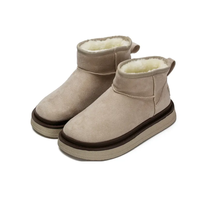 Zun'er Warm Coverage Short Snow Boots Women's Gray-2