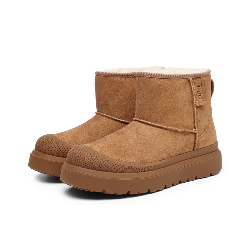 FAPAI Water Resistant Wear Resistant Cushioning Height Increasing Slip Resistant Coverage Short Snow Boots Unisex-1