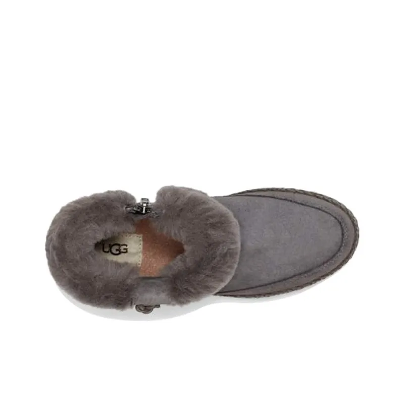 UGG Elowen Fleece Lined Snow Boots Gray Women's-4