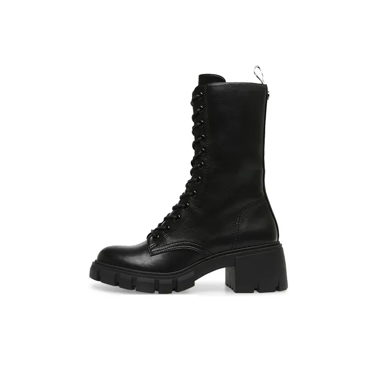STEVE MADDEN Martin Boots Women's Black/Burgundy-0