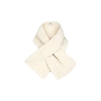 FENDI Lambskin, Wool, Polyester Knit Scarves Women's White