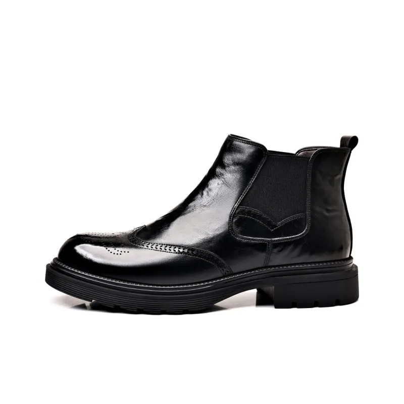 LUOMAIKE Short Chelsea Boots Men's Black-0