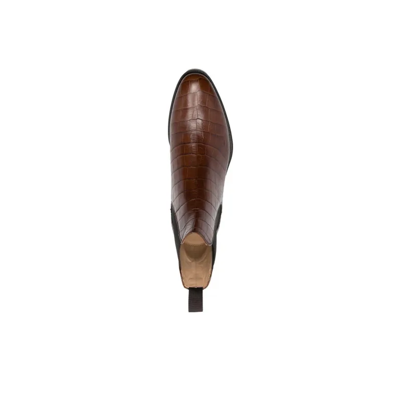 SCAROSSO Giancarlo Crocodile-embossed Boots-3